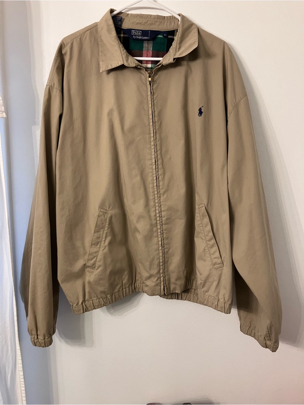 Ralph Lauren Tan Lightweight Zip-Up Harrington Jacket